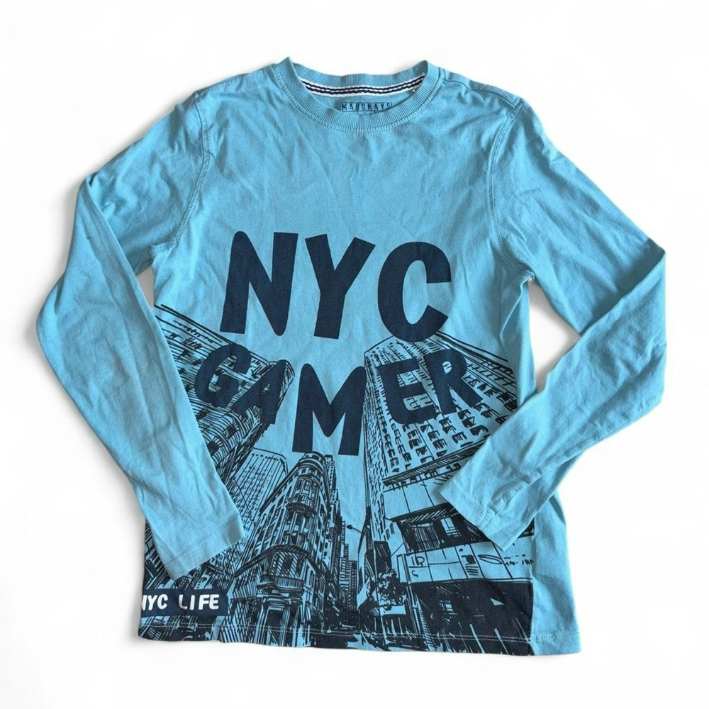 Teal NYC Gamer Long Sleeve Shirt, Boys 11-12